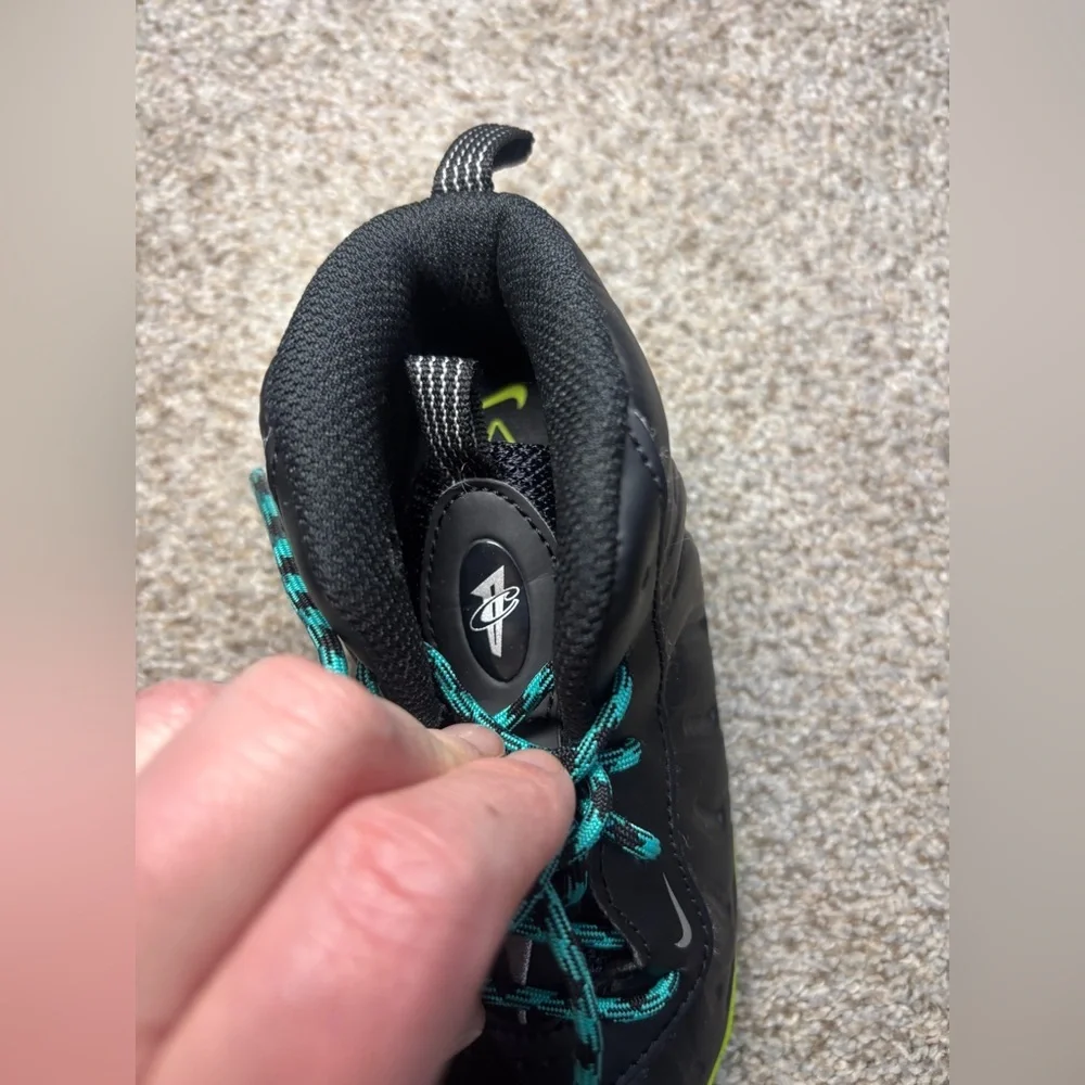 Nike Little Posite One Toddler Shoes, Black/Volt/Clear Jade Size 9C